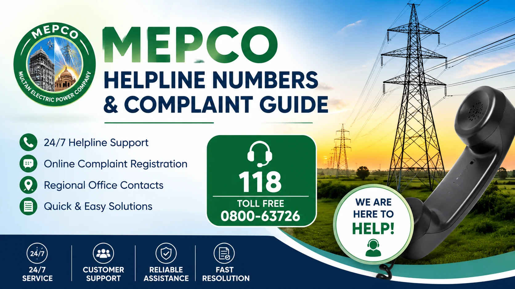 MEPCO Helpline Number 2026 – Complaint Numbers, Customer Support & Online Complaint Registration