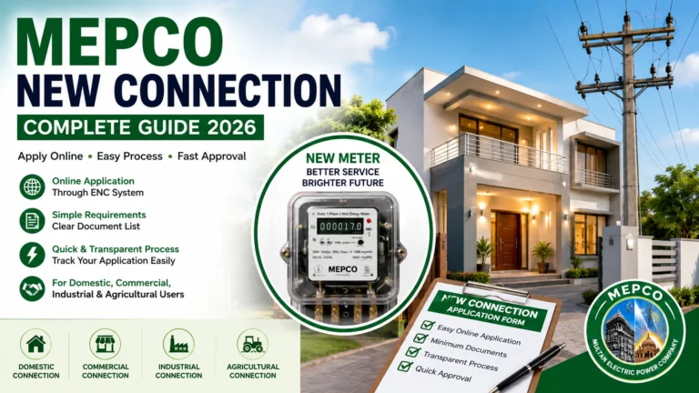 MEPCO New Connection 2026 – Online Application, Required Documents, Fees & Complete Process